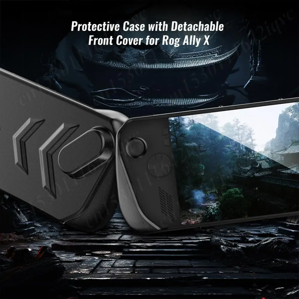 For Asus ROG Ally X TPU Protective Shell Shockproof with Stand All Inclusive Sleeve Case with Thumb Grip Caps & Screen Protector