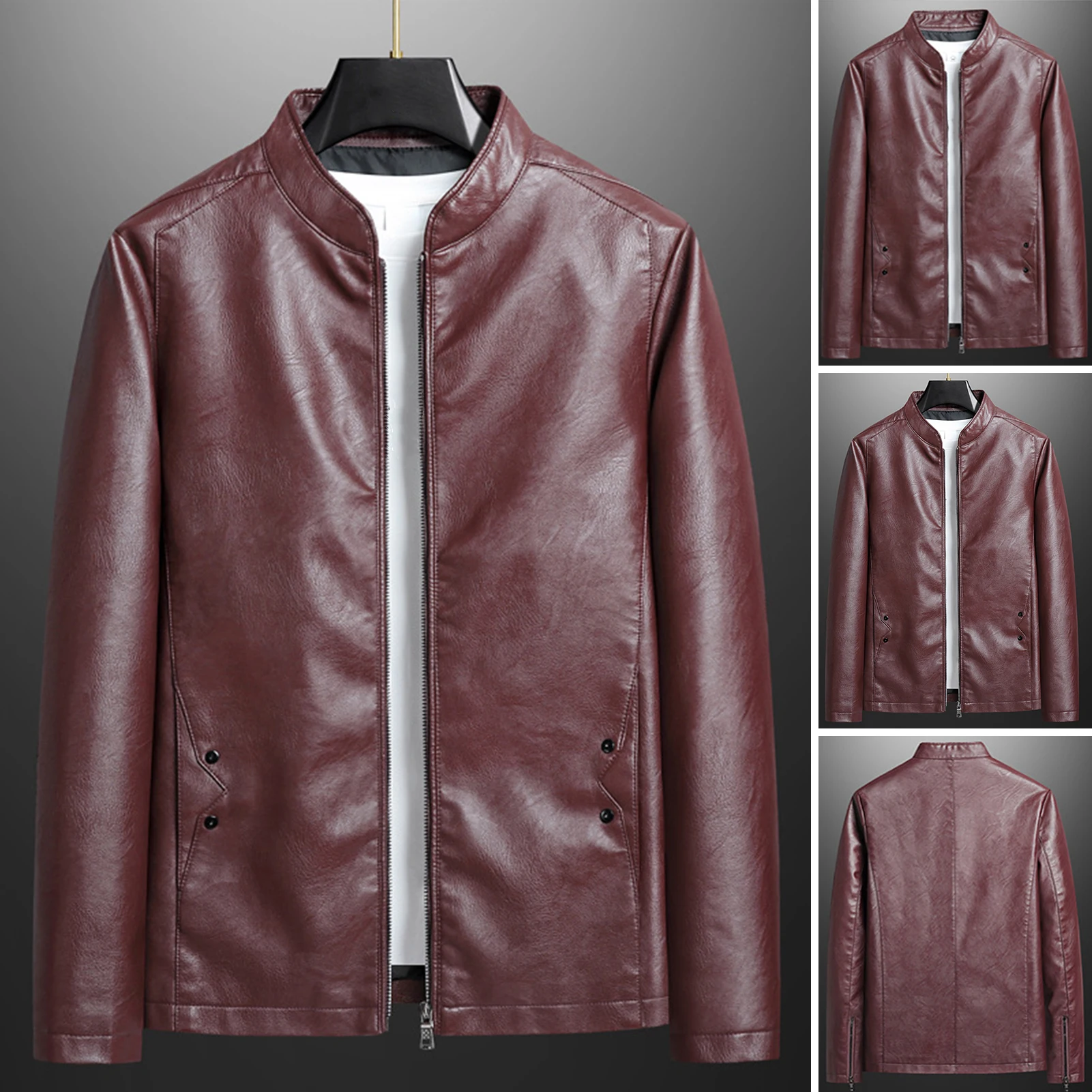 Autumn New Men Leather Coat Korean Fashion Genuine Leather Sheepskin Men Leather Jacket Trend Casual Fit Slim Baseball Clothes