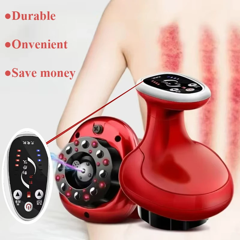 Home Electric Guasha Scraping Massage Cupping Body Massager Vacuum Cans Suction Cup Heating Fat Burner Anti-cellulite Massager