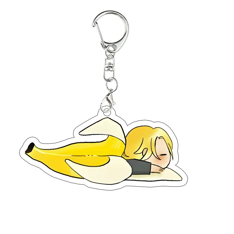 Banana Fish Acrylic Keychain Ash Lynx Eiji Okumura Collection  Anime Bag Pendant Keyring Q Version Double-Sided Printed Gift view 3