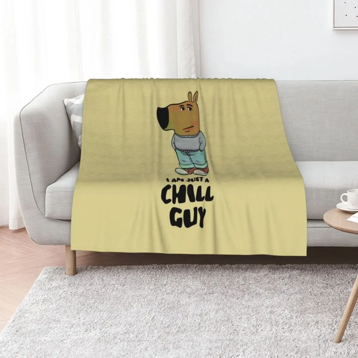 

I AM CHILL GUY (beige) Throw Blanket Warm Napping Blanket for Office Couch Bed