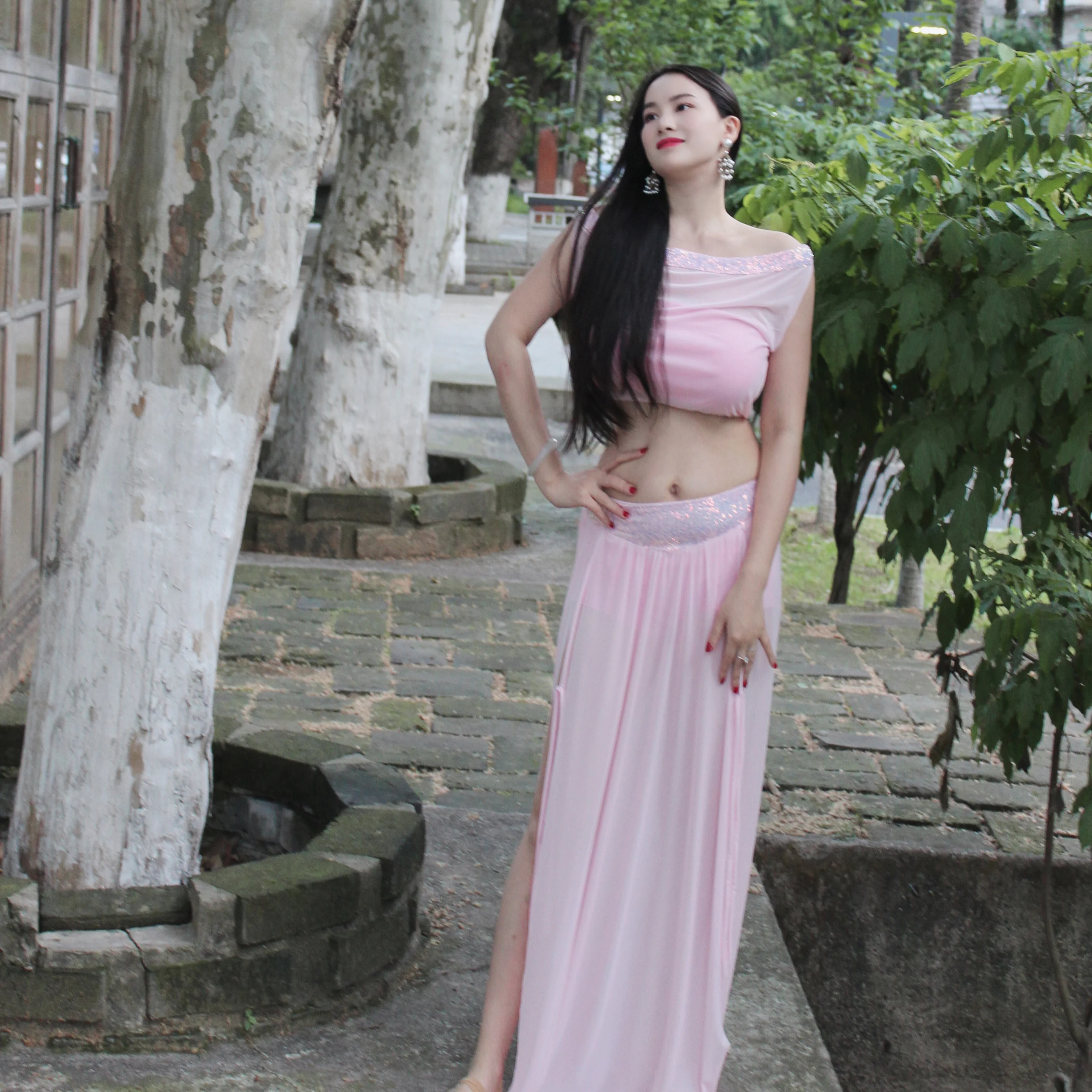 Novo traje de desempenho de dança do ventre para mulheres sexy temperamento prática roupas dança oriental conjunto de treinamento profissional