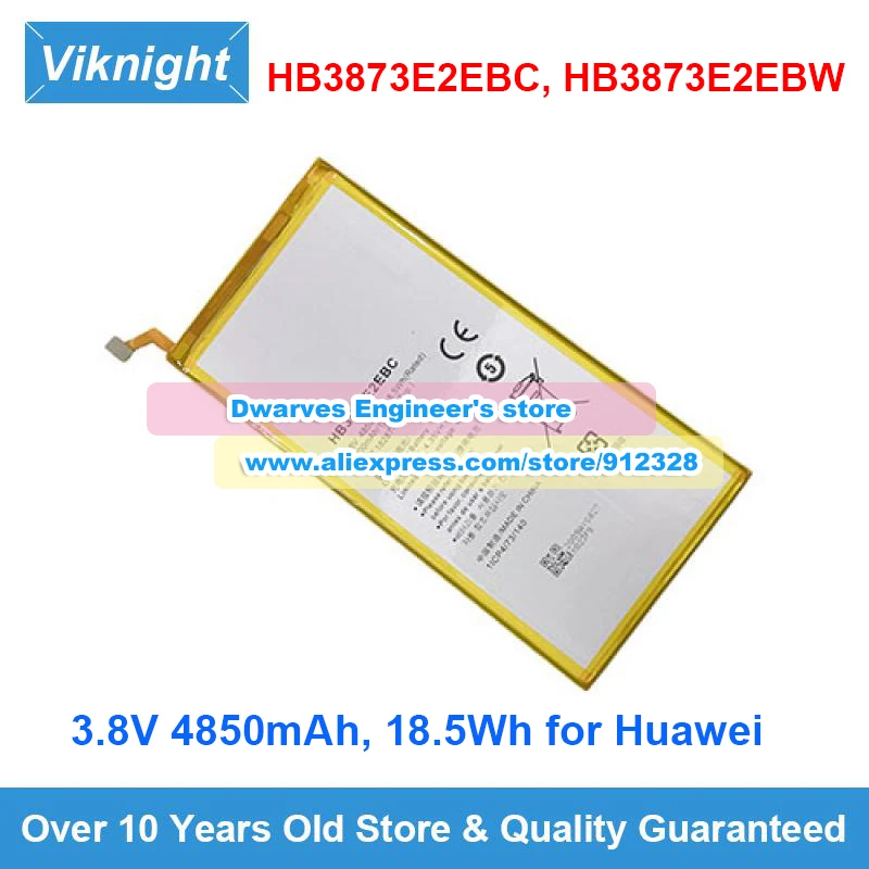 

Genuine HB3873E2EBC Laptop Battery HB3873E2EBW 3.8V 4850mAh 18.5Wh for Huawei Honor Pad X1 Pad X2 Series 7D-501L 7D-501U 7D-503L