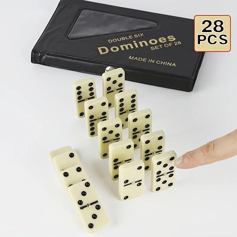 Domino chess set-high-quality board game toys, equipped with sturdy PVC storage boxes, very suitable for family game nights