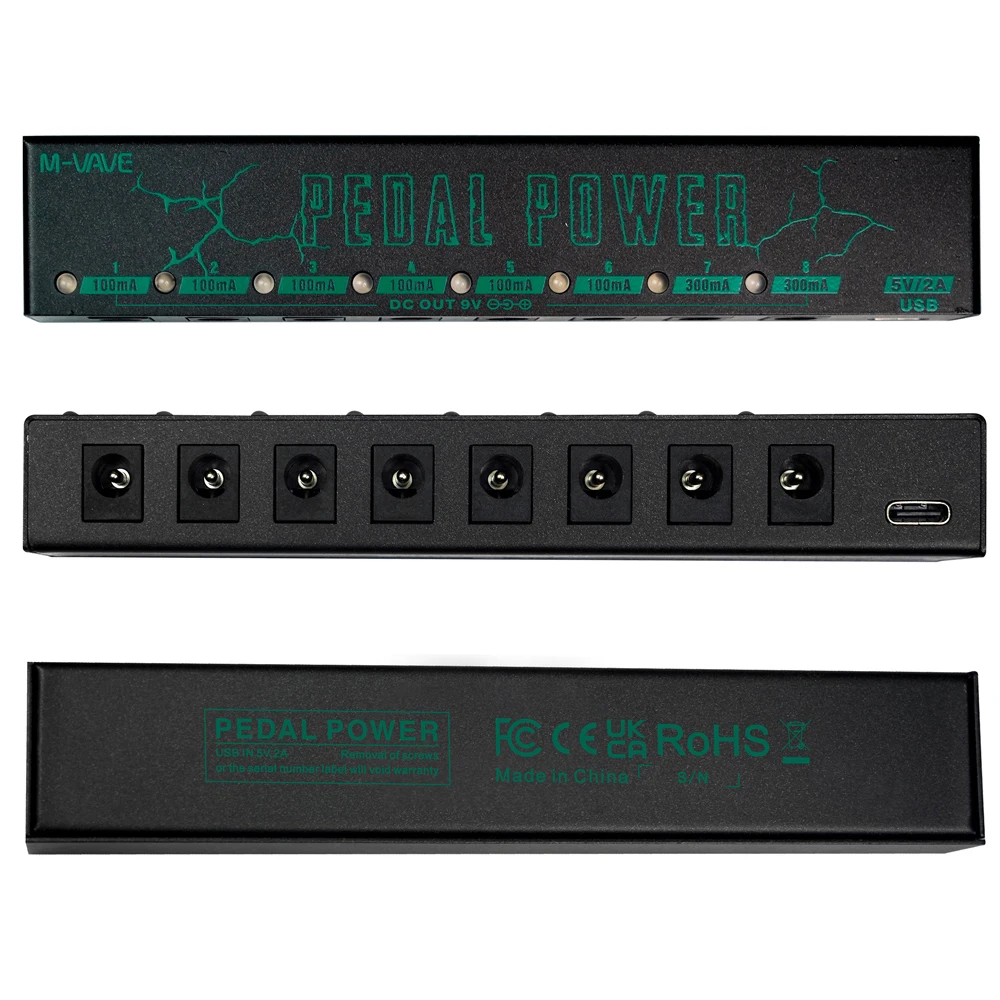 M-VAVE PEDAL POWER Guitar Pedal Power Supply 8 Isolated DC 9V 100mah or 300mah Outputs Ideal choice for Guitar Bass view 4
