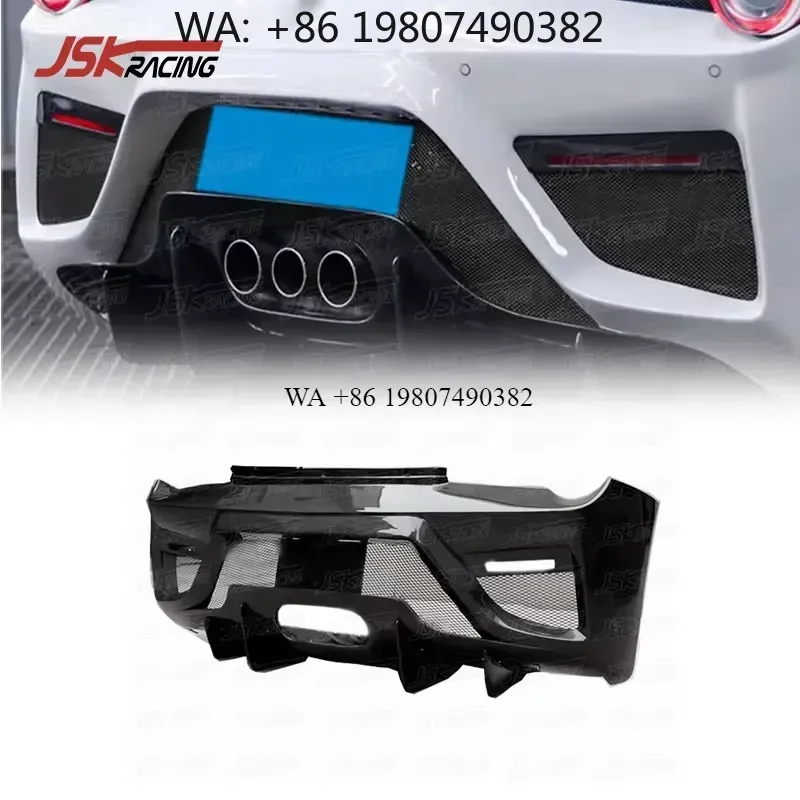 Wmwmnu Carbon Fiber Rear Bumper Body Kit for 458 Italia Modified Upgraded BKSS Style Car Bumpers