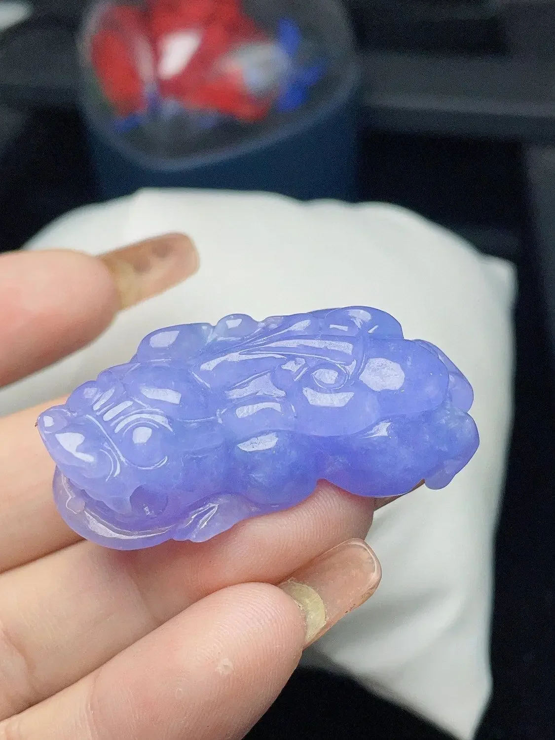 

Natural new Myanmar jadeite glutinous seed full of luxury purple Pixiu pendant domineering full of wealth and treasure good luck