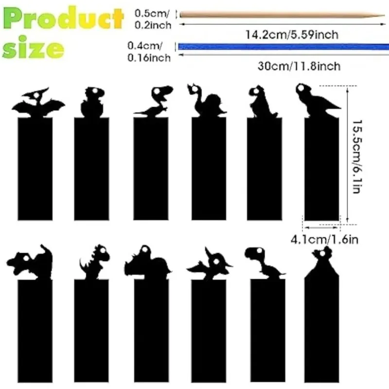 12 SZT. Nowe zakładki do książek z motywem zwierząt, papier do rysowania ścieralnymi pisakami, magiczne rysowanie ścieralnymi pisakami, książka do malowania dla dzieci, kreatywne kartki, zabawka edukacyjna z narzędziami
