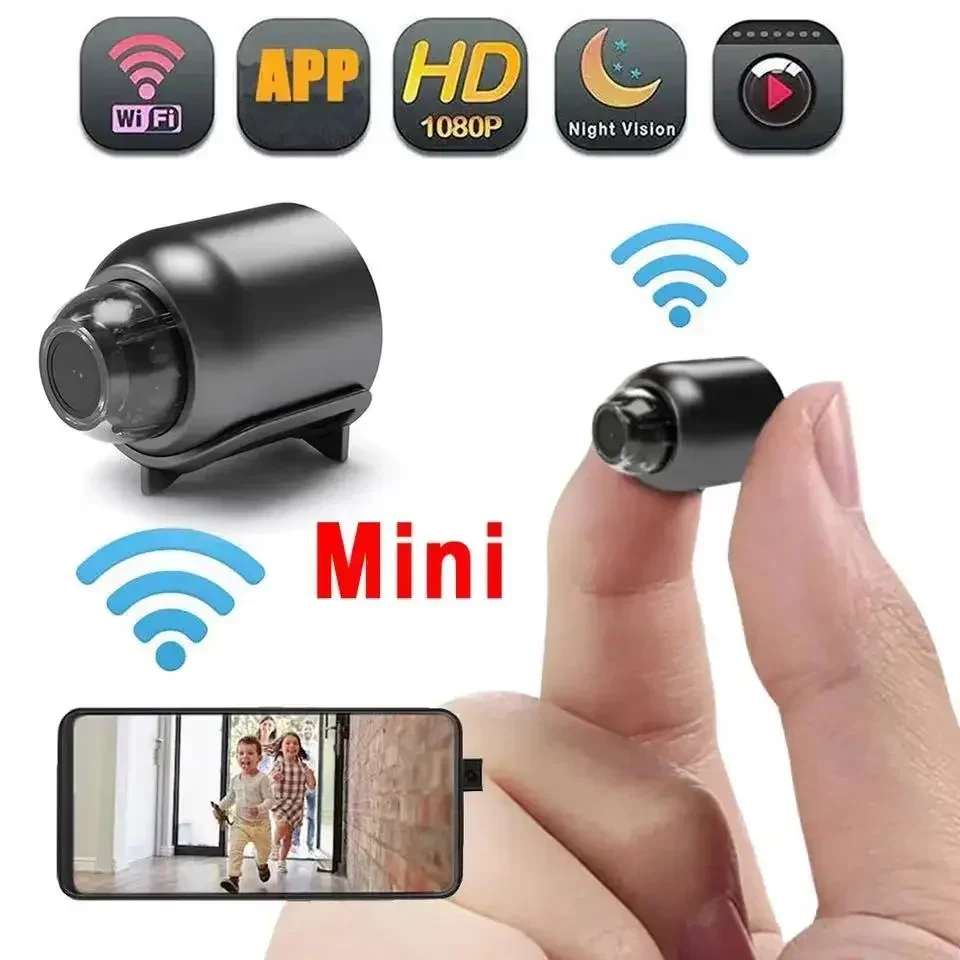 

HD 1080P Mini WiFi Camera with Night Vision Remote Monitoring for Home Security Kids Pets Safety Smart Surveillance Gift
