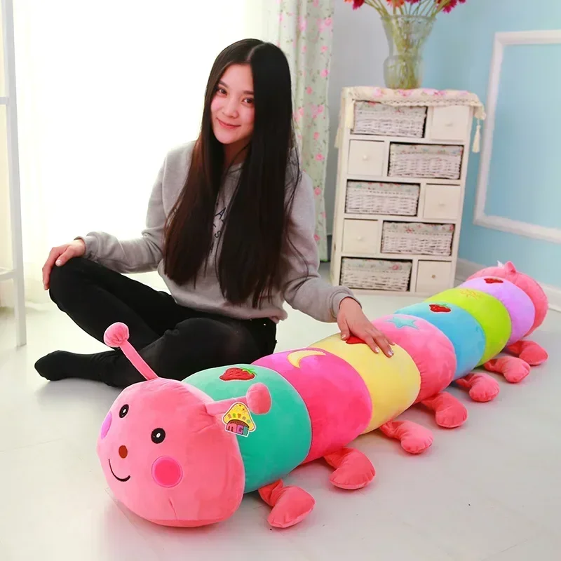 50 ~ 190cm colorido catoon oruga muñeco de peluche suave y cómodo almohada de insectos gusano de algodón modelo de insecto sofá cojín de coche regalo para niños