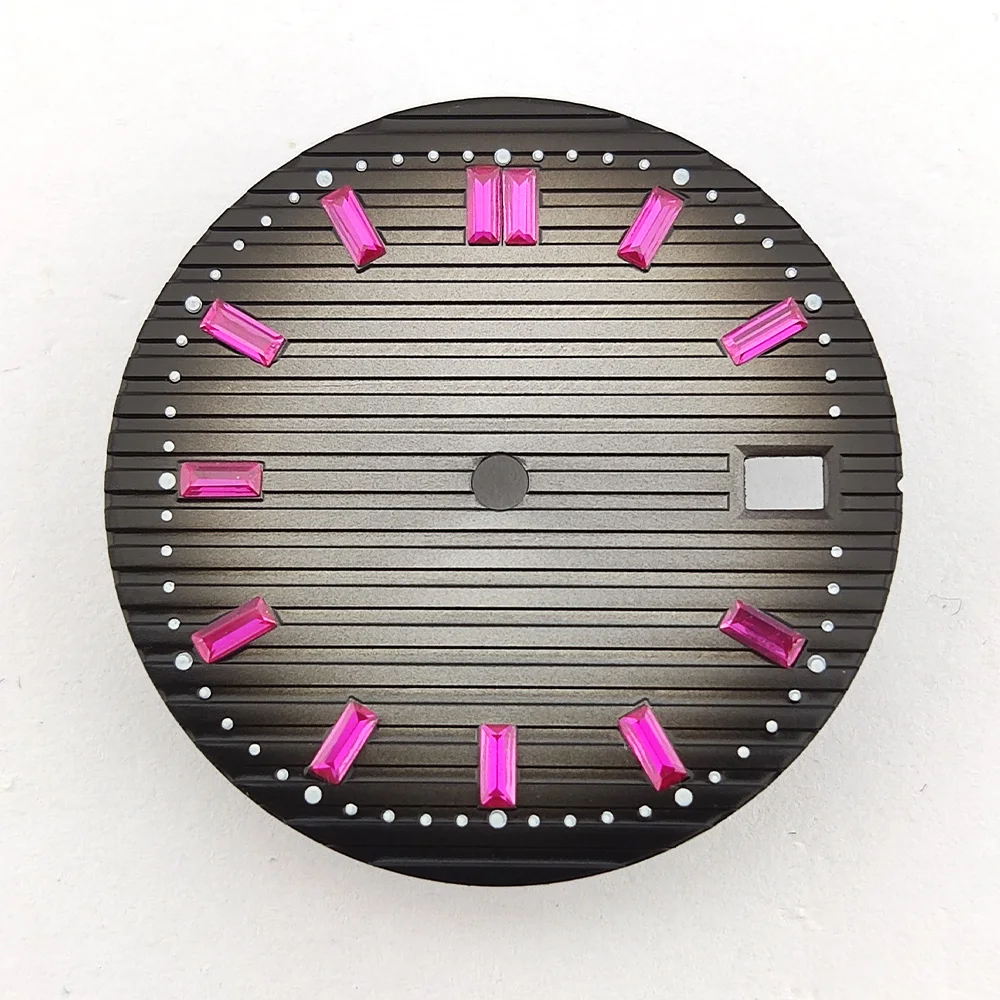 หน้าปัดนาฬิกา29.8มม. พิมพ์โลโก้ด้วยเลเซอร์ตามสั่งพิมพ์ชื่อ/โลโก้นาฬิกาแบบ DIY เคส NH35หน้าปัดนาฬิกา NH35เหมาะสำหรับ NH35/NH36การเคลื่อนไหว