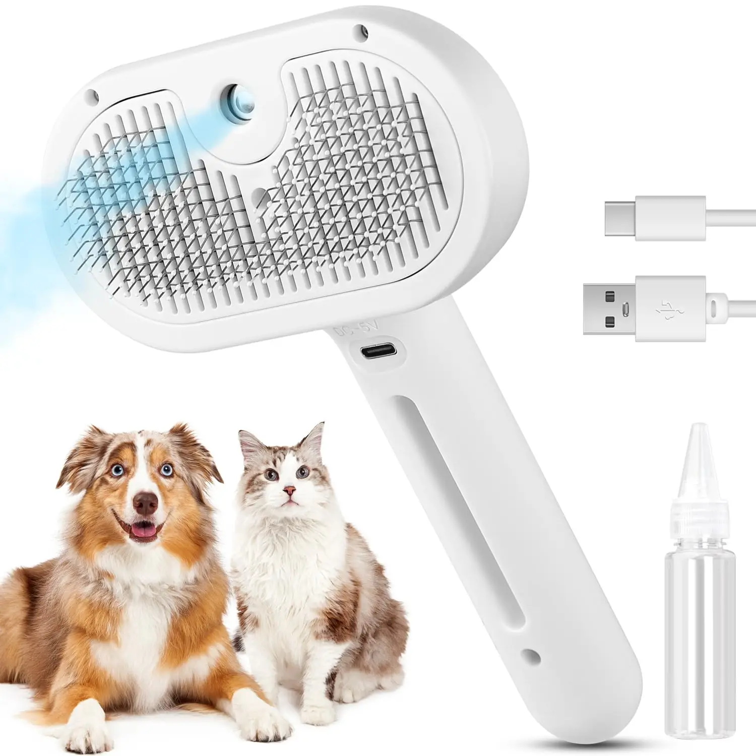 

3 in 1 Cat Steam Brush Pet Steam Brush for Cat Dog Long Short Haired Pet Spray Hair Removal Comb for Small Animals Grooming
