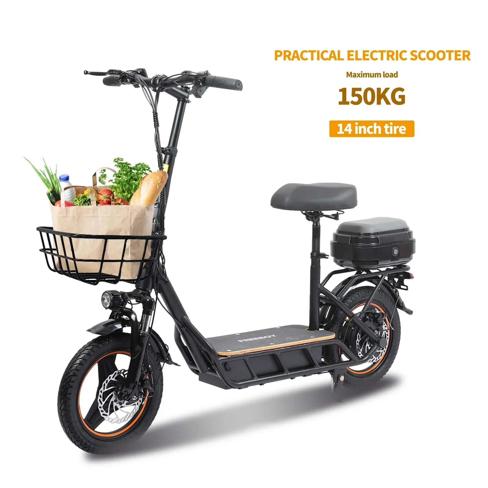 FREEBOY H14 الكبار سكوتر كهربائي 750 واط موتور 48 فولت 18AH للطي E-سكوتر 14 الإطارات مدينة eScooter