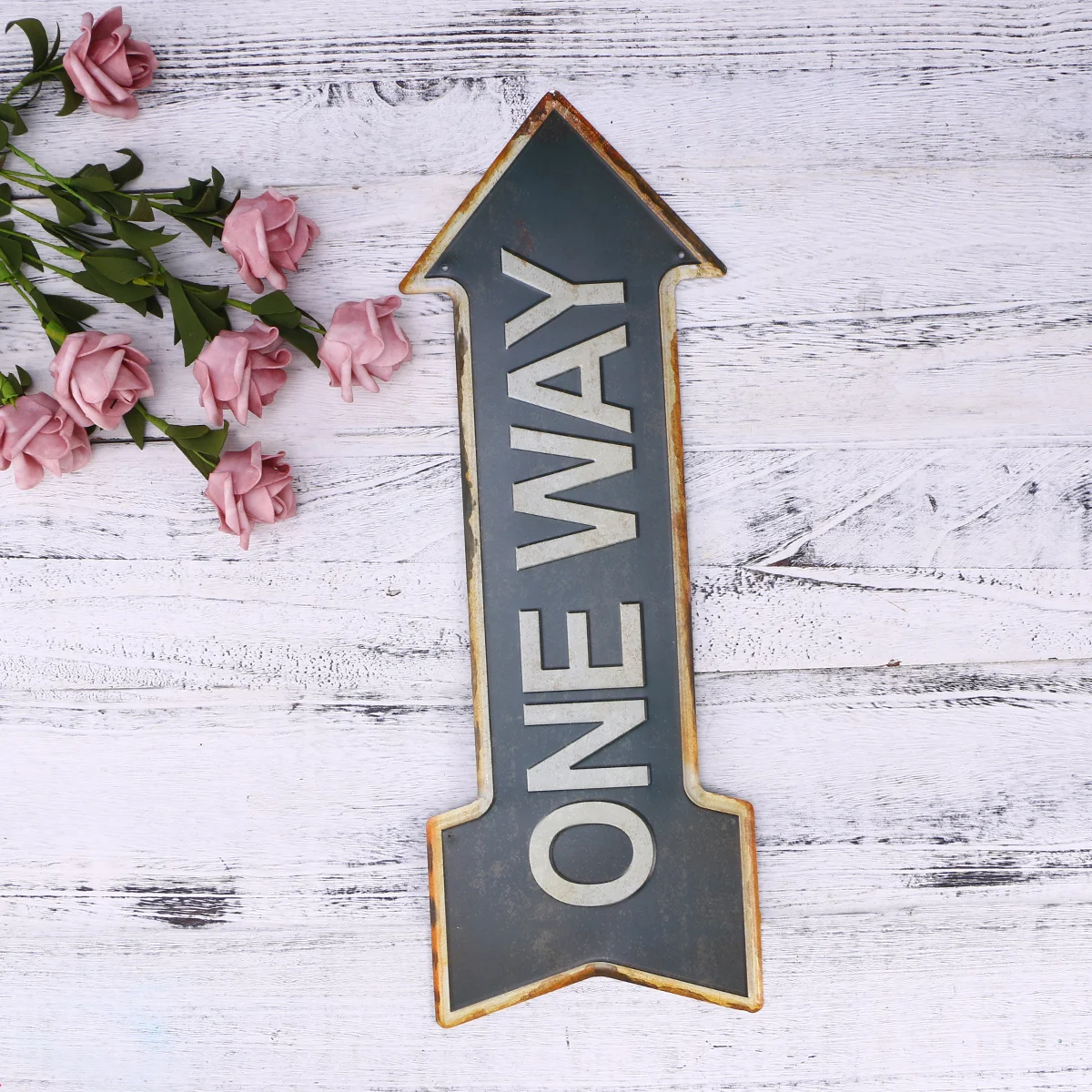 

Retro Iron Indicator Tag 45x16cm Wall Decoration Bar Hotel Exit Direction Sign Indicator Tag Door Decoration