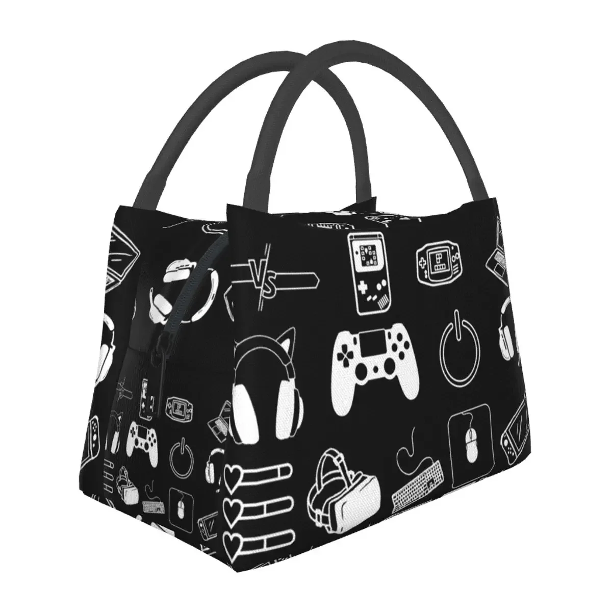 

Gamer Themed Pattern Lunch Bags Insulated Bento Box Waterproof Lunch Tote Picnic Bags Cooler Thermal Bag for Woman Girl Travel