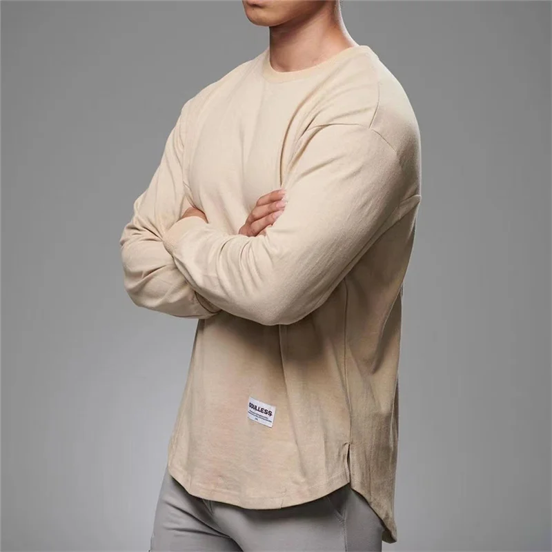 Men Long Sleeves T-Shirt Fitness Outdoor Sport Running Cotton Tight fitting shirt Bodybuilding Muscle Gym TTraining Compression