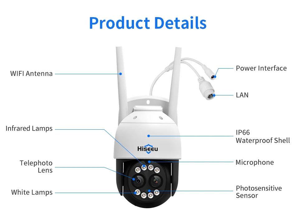 Hiseeu PTZ WLAN IP-Kamera 8MP Doppellinse 8-fach Zoom Außen HD Vollfarb-Nachtsicht Menschenerkennung Videoüberwachungskameras – Detail 16