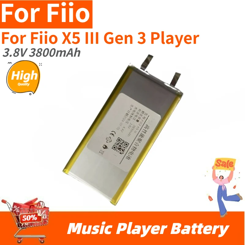 

High Quality Replacement Battery 3.8V 3800mAh For Fiio X5 III Gen 3 Player Brand New Replacement Battery