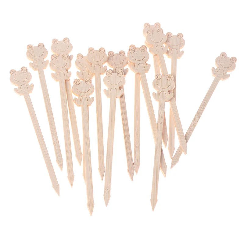 8Pcs-100Pcs Disposable Bamboo Skewers Food Picks Buffet Cupcake Fruit Fork Party Cake Dessert Salad Vegetable Sticks Toothpick