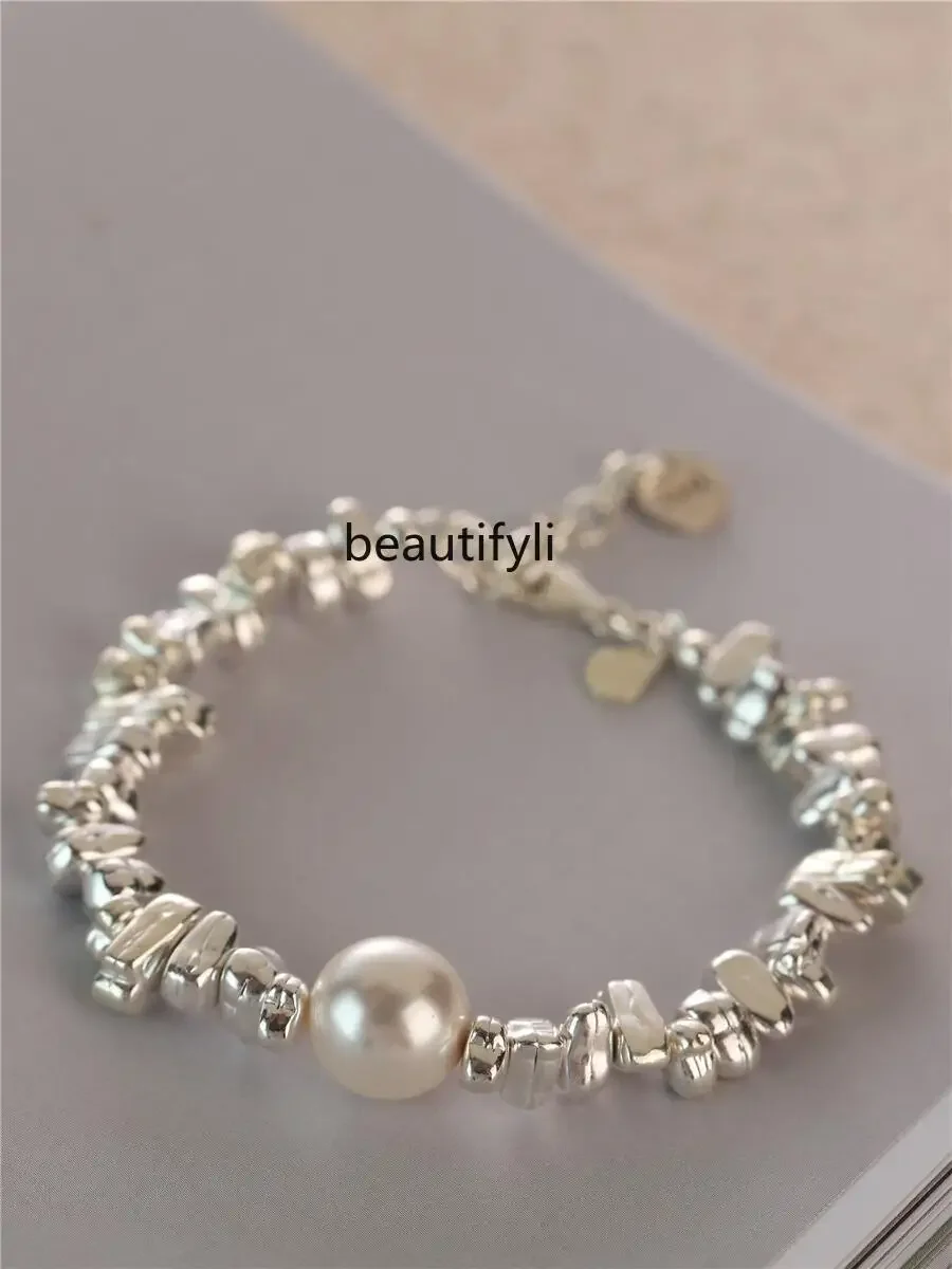 New 925 silver pearl bracelet light luxury niche exquisite high-end temperament bracelet