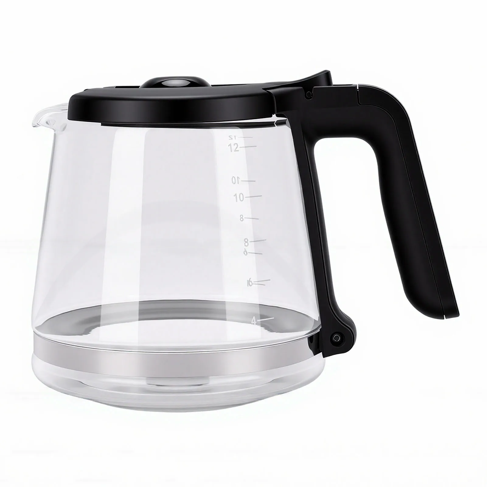 Coffee Pot 1.8L 12 Cup Heat Proof Shatter Proof Glass Coffee Carafe with Open Handle Replacement For Coffee Maker