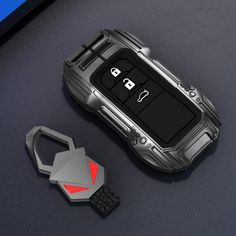 

Metal Smart Car Key Fob Cover Case Chain Ring For Toyota Camry RAV4 C-HR Avalon Corolla Prius Highlander Kluger 86 Accessories