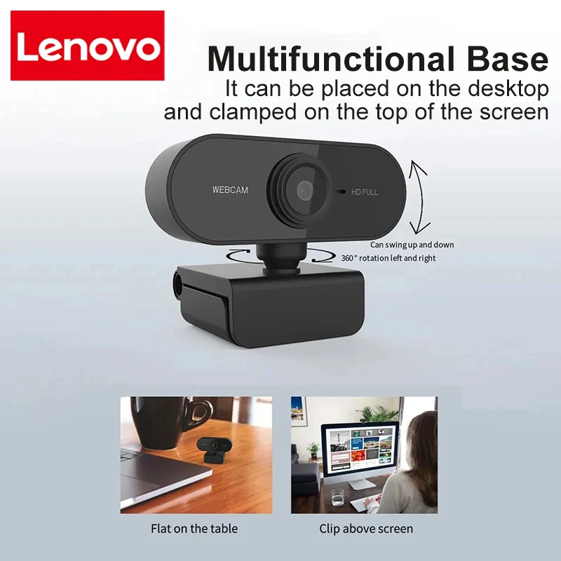 Lenovo câmera web para trabalhar com microfone tripé câmera 8k hd computador hd câmera usb microfone embutido câmera de rede usb