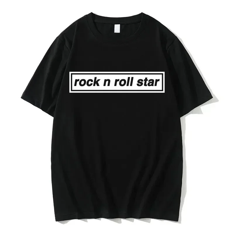 Rock N Roll Star a-Oasis Band Tribute In The 90s Print Tshirt Men's Fashion Oversized Cotton Tees Men men Vintage Loose T-shirts