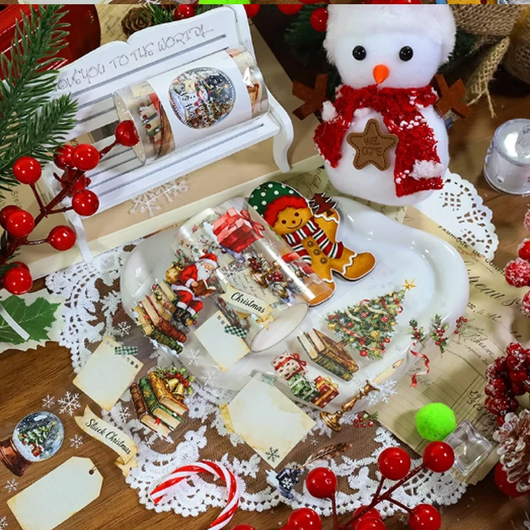 

1 Loop Washi Pet Tape Sample - Wubao Snow Bell Book Page PET scrapbook Shiny Scrapbooking Journal Gu Chuck