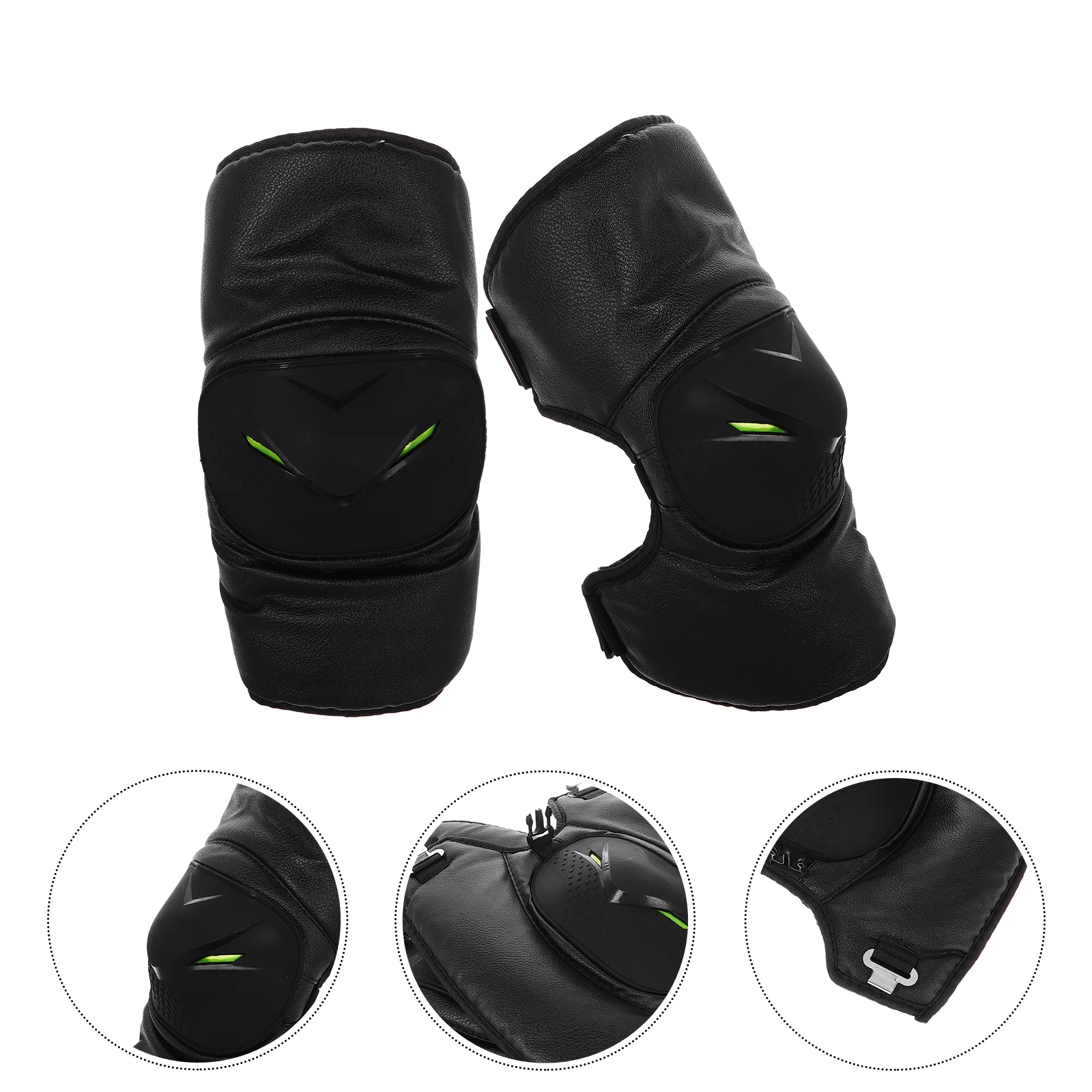 

2 Pcs Electric Motorcycle Knee Pads Riding Guards Scooter Heavy Warmer Pu Metal Mountain Bike Protective Gear