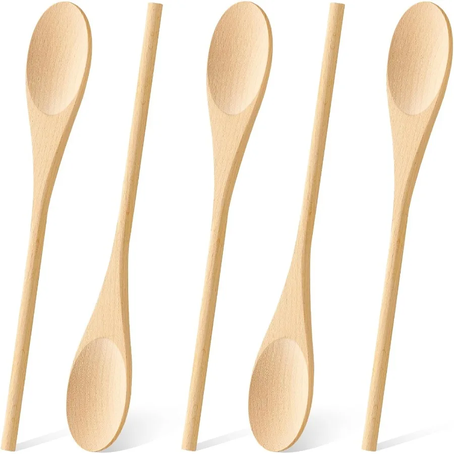 

MORGLES 5 Pcs Wooden Spoons for Cng 12 Ihes Long Handle Spoons for Mixing Tasting Stirring Food Large Wooden Cng Utensils for K