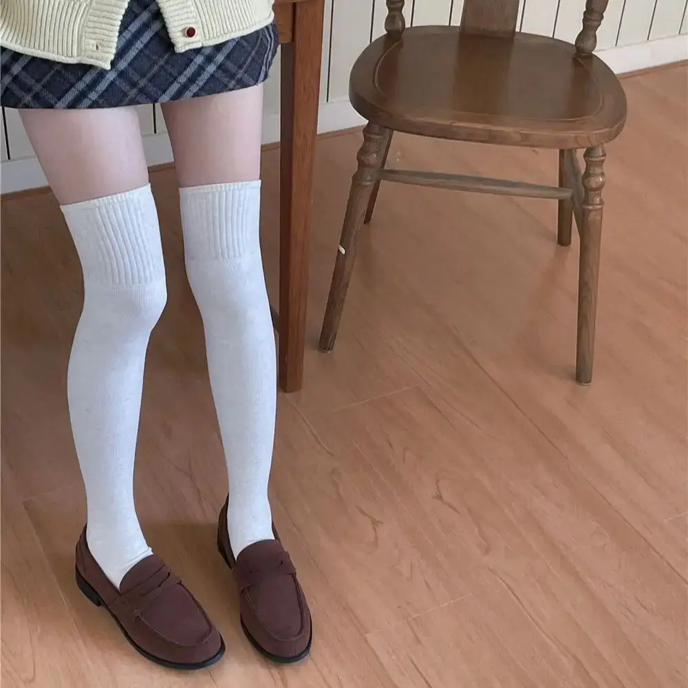 

SPCI Korean Simple Knitted Cotton Knee Sos Women's Jk Comfortable Breathable Leggings for Autumn Season Other Material 00%