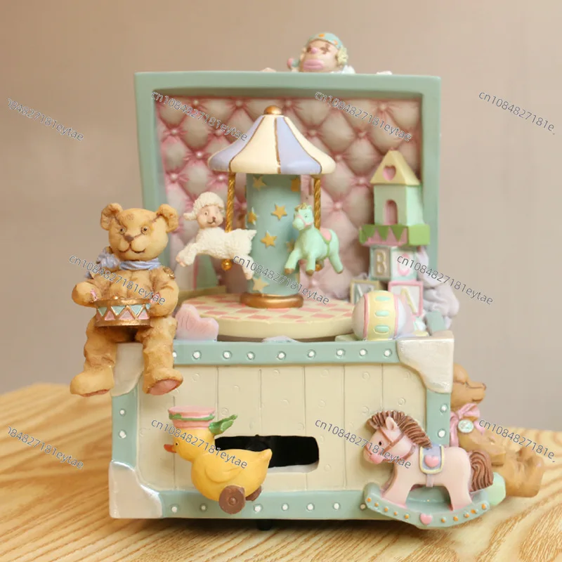 Vintage Circus Carousel Music Box for Girls, Christmas Birthday Gift