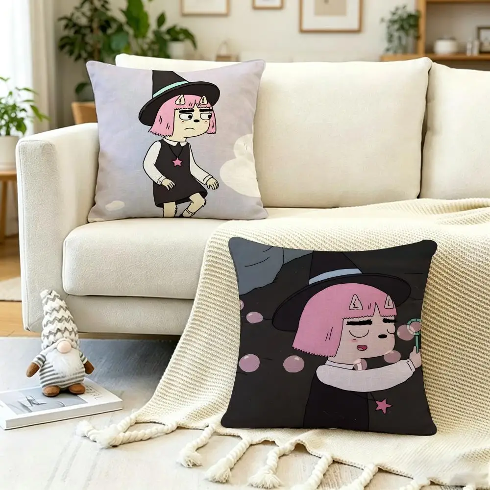 Camp Cartoon SSummer Camp Island Cushion Cover Anti-dustmite Pillowcase Invisible zipper silky short plush Sofa cushion cover