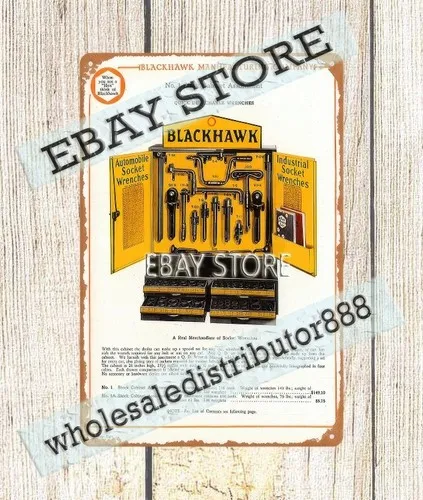 1926 stock cabinet Wrenches automotives tools automobile metal tin sign