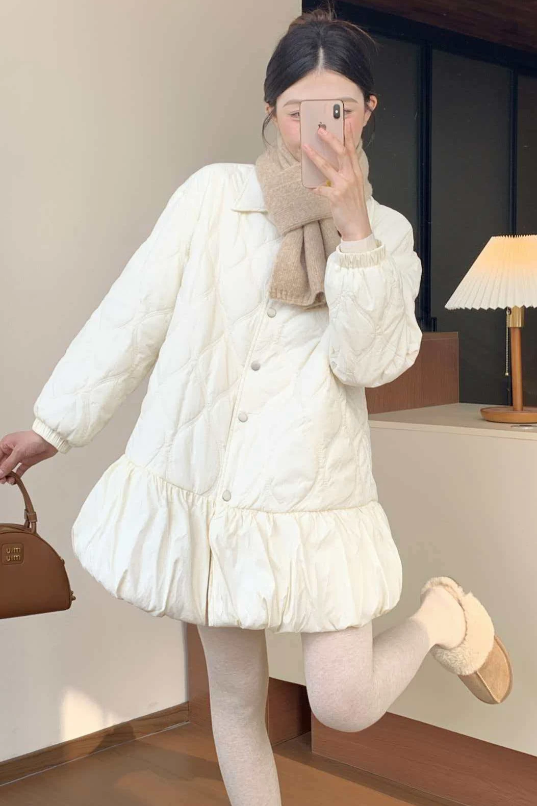 Nowa damska kurtka puchowa na jesień/zimę 2026, codzienna kurtka bawełniana z łączonych materiałów, składana kurtka bawełniana.