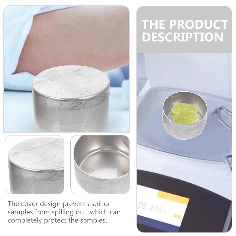 

2pcs Aluminum Weighing Bottle Sampling Jar Container With Lid For Laboratory Use Round Metal Box Soil Collection Empty Tin Labs