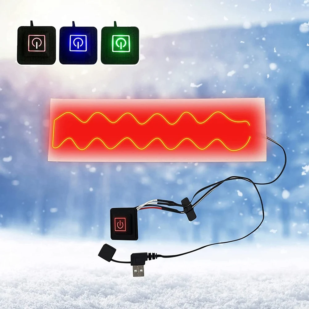 BAAQ Electric Heating Pad,Thermal Scarf Heated Pad USB Heater Clothing Heating Pads, with LED Indicators for Riding Skiing