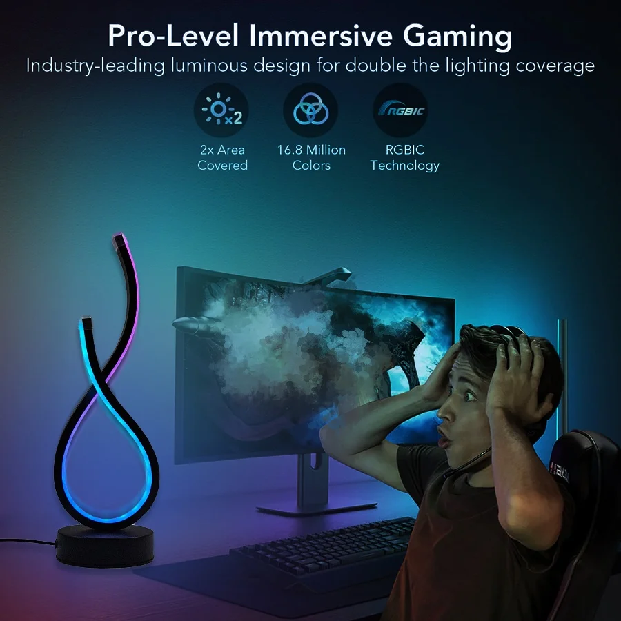 1PC Nordic style more than the heart table lamp, three-tone light/magic running horse light, suitable for gaming room living roo