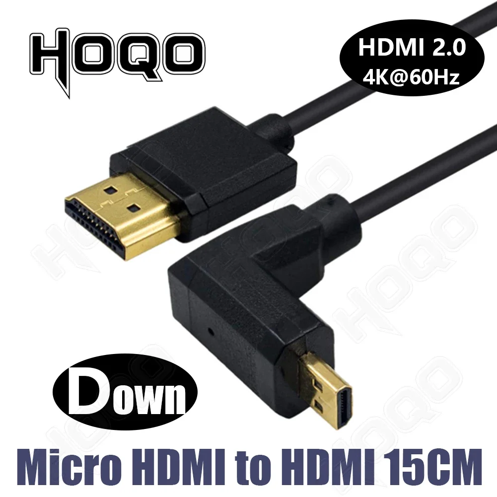 lewy prawy kąt krótki micro hdmi 4k 15cm 30cm hdmi micro hdmi w górę w dół 90 stopni