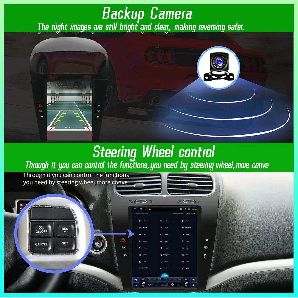 Android 15 For Dodge Journey 2012-2020 Tesla Screen Car Multimedia Player Radio Audio GPS Navigation 2 DIN Wireless Carplay Auto view 5