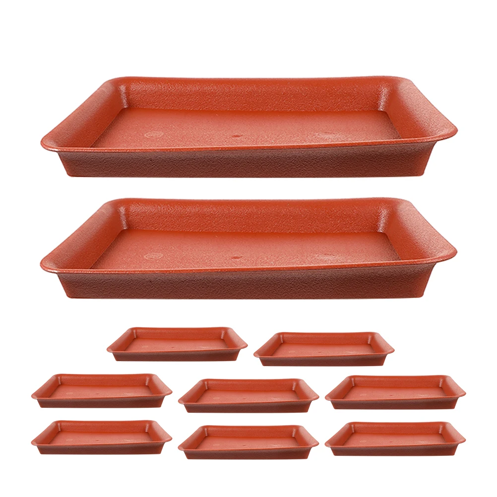 

10 Pcs Plants Flower Pot Tray Drip Trays Saucers Bonsai Square Indoor Planting Red Basket Growing