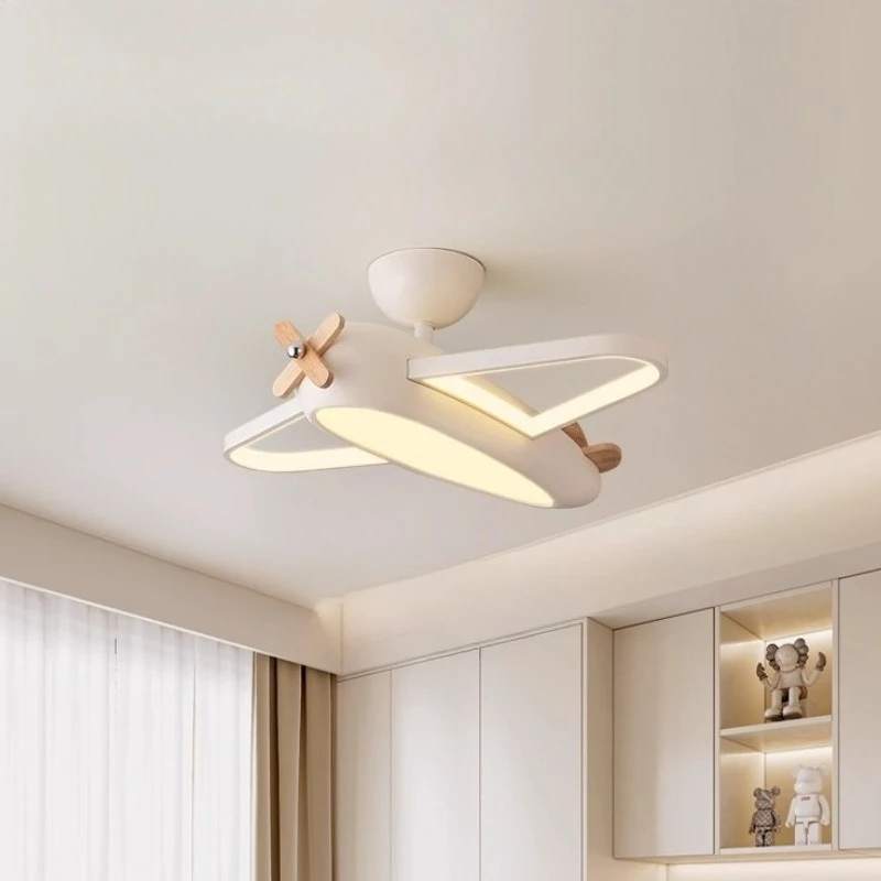 Moden Creative Airplane Shape Wrought Iron Ceiling Lights Acrylic Lampshade Living Room Bedroom Restaurant Kitchen Hanging Lamps