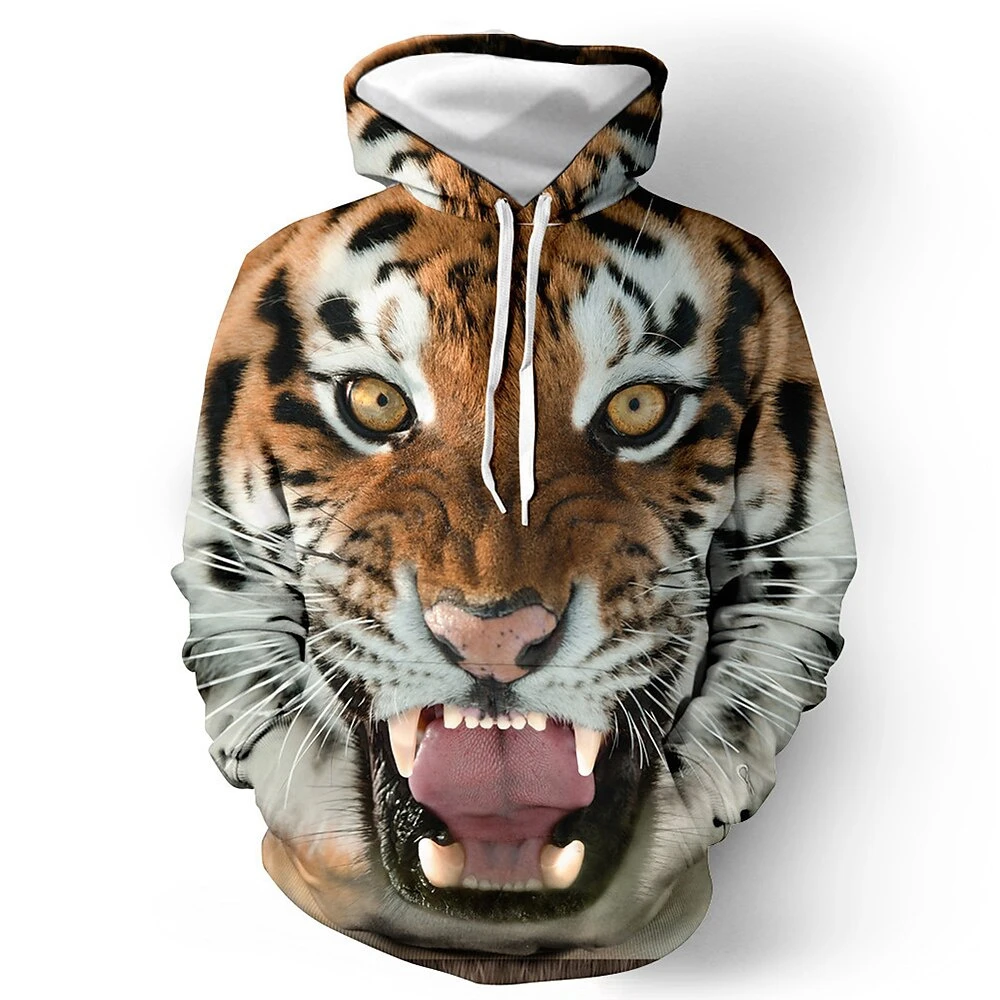 

Men's Hoodie 3D Tiger Printed Loose Designer Sweatshirtsspring Autumn Long Sleeves Pullover 5xl Oversized Harajuku Y2k Clothing