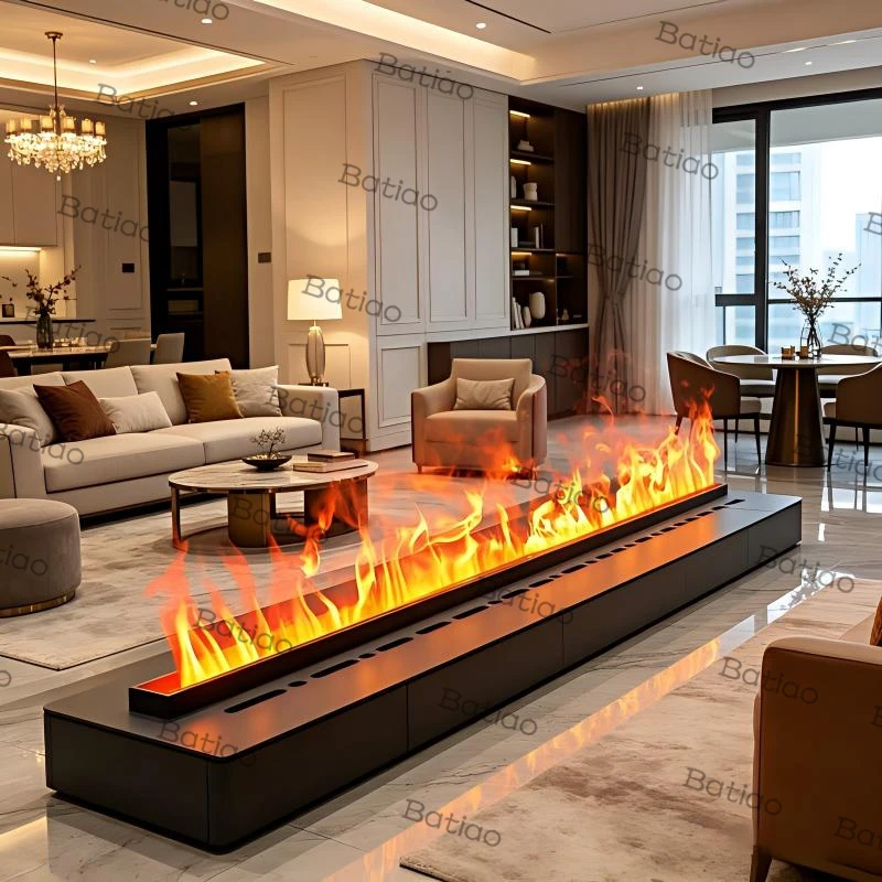 Modern 3D Water Vapor Fireplace with Humidifier Simulated Real Burning Log Flame Effect gold mist fireplace firepit Decoration