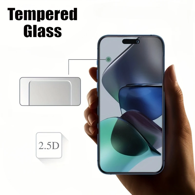 6-IN-1 Privacy Screen Protector For iPhone 16 13 14 15 Pro Max Anti-Spy Tempered Glass For iPhone 16e 12 13 Mini 15 16 14 Plus