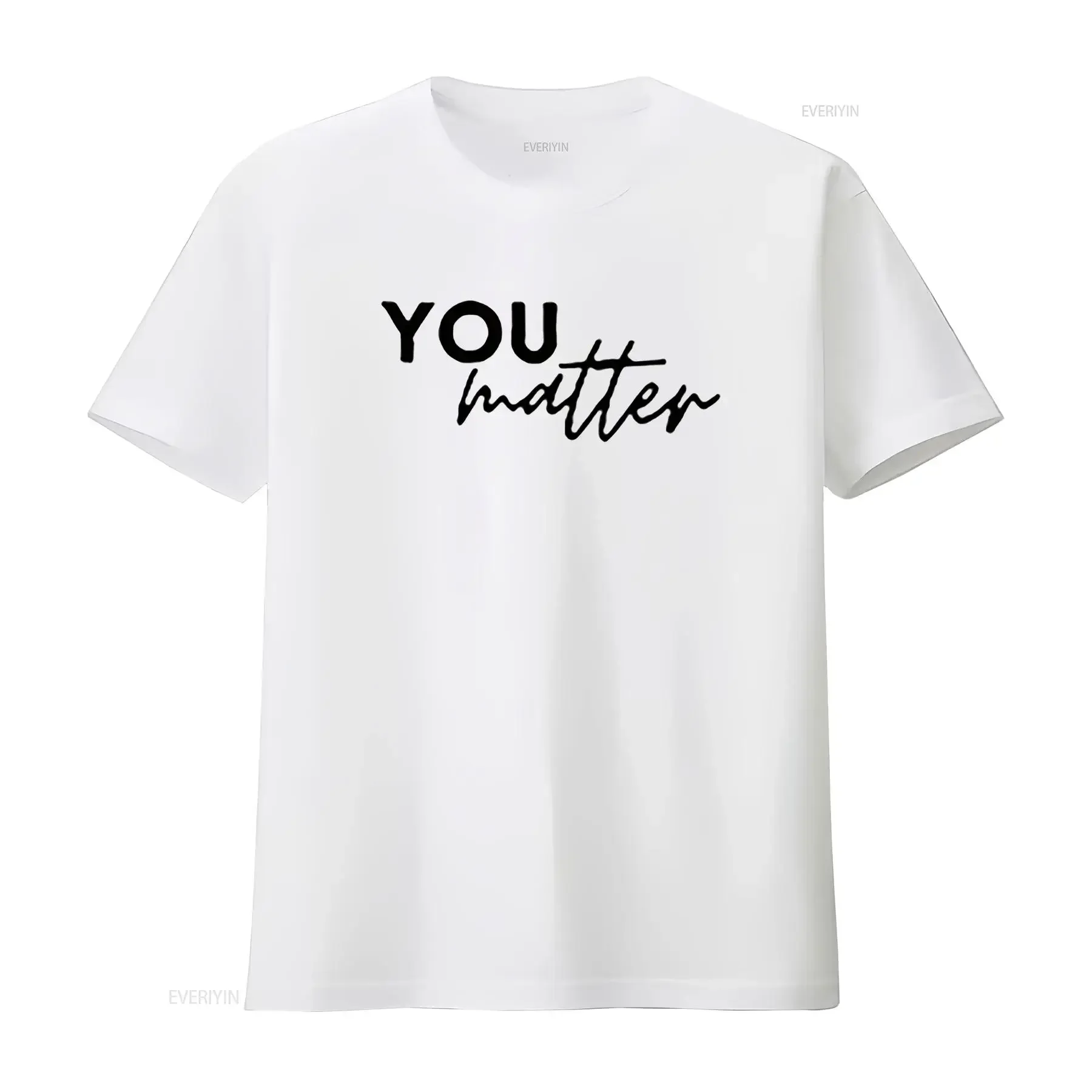تي شيرت You Matter للصحة العقلية ملهم للسيدات أسود كبير عتيق مصمم ملابس قابلة للتنفس وناعمة ومتعددة الاستخدامات