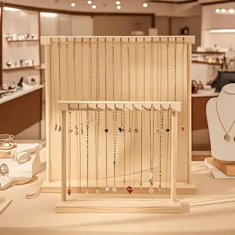 보석 주최자 디스플레이 스탠드 나무 목걸이 체인 귀걸이에 대한 수조 랙 매달려 팔찌 쇼케이스 스토리지 랙