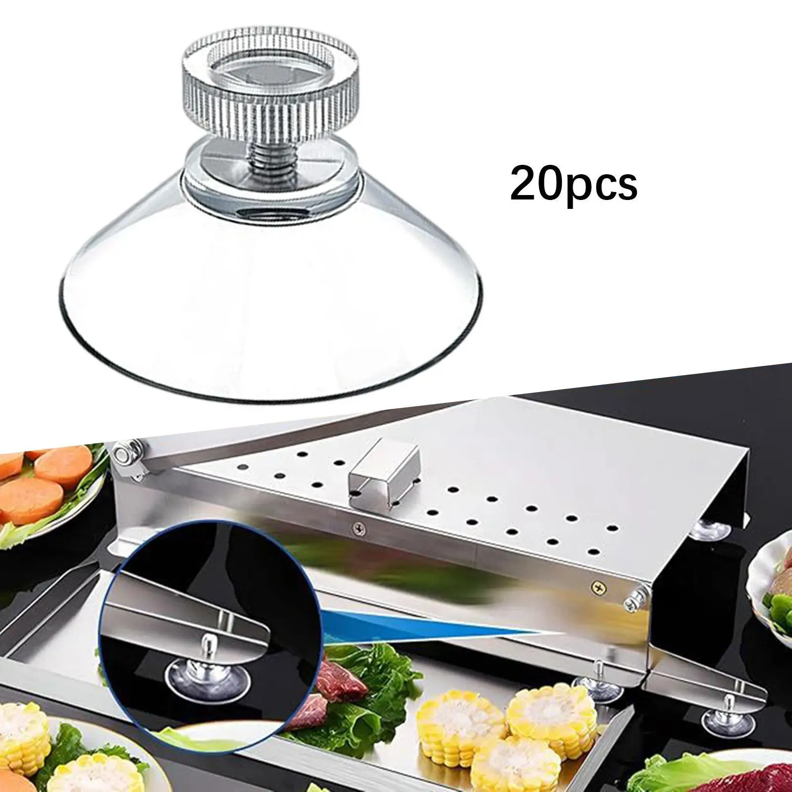 

20x Suction Cups Multifunctional Portable Reusable with M4 Screw Nut PVC Suction Pads for Window Glass Mirror Car Bathroom Door