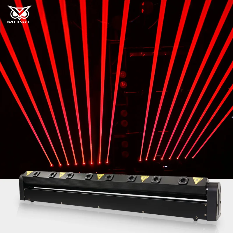 MOWL 8 Eyes DMX 500mw Lazer Red Bar Moving Head  Light for DJ Disco Night Club Event Stage